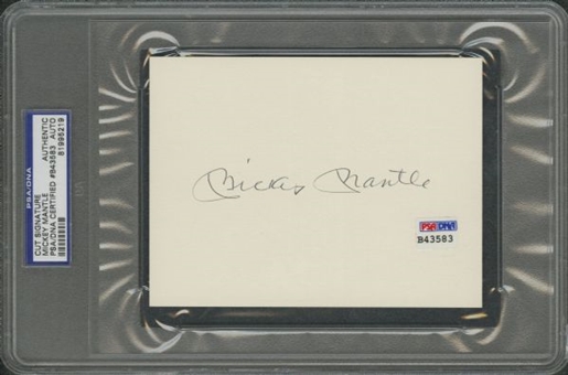 Mickey Mantle Signed Large Cut 